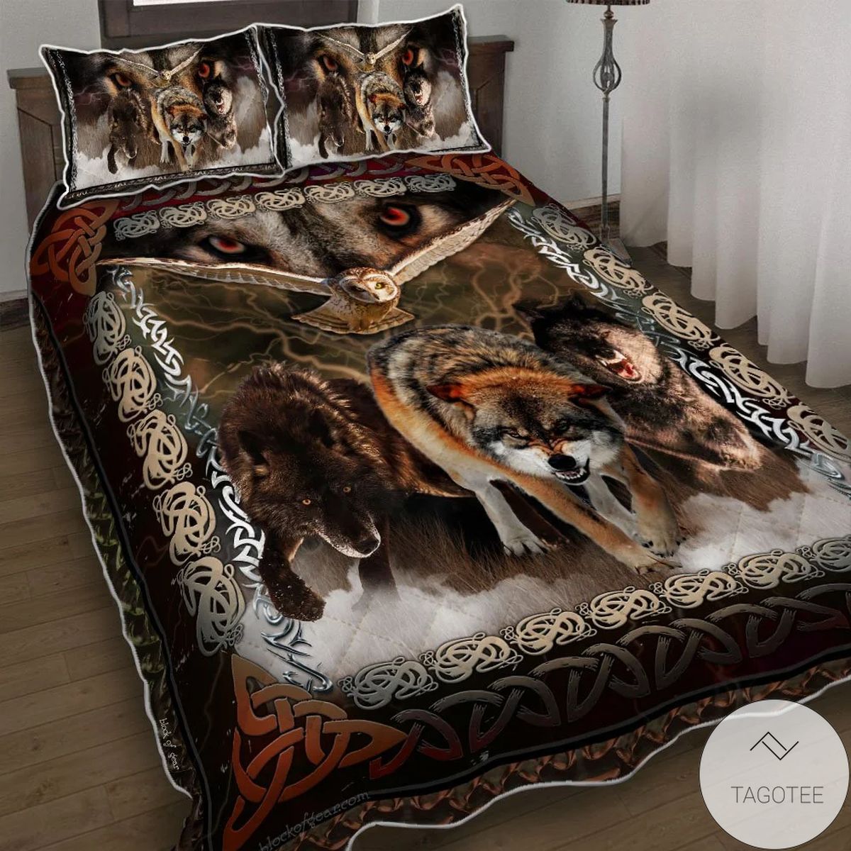 Viking Wolves Quilt Bedding Set