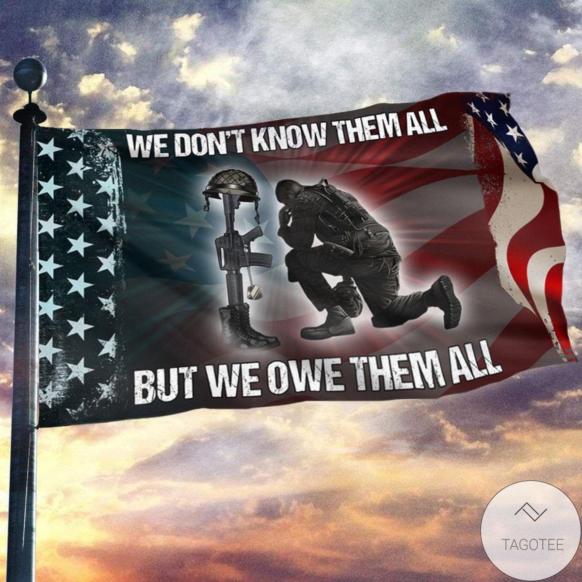 We Don't Know Them All But We Owe Them All Veteran Flag