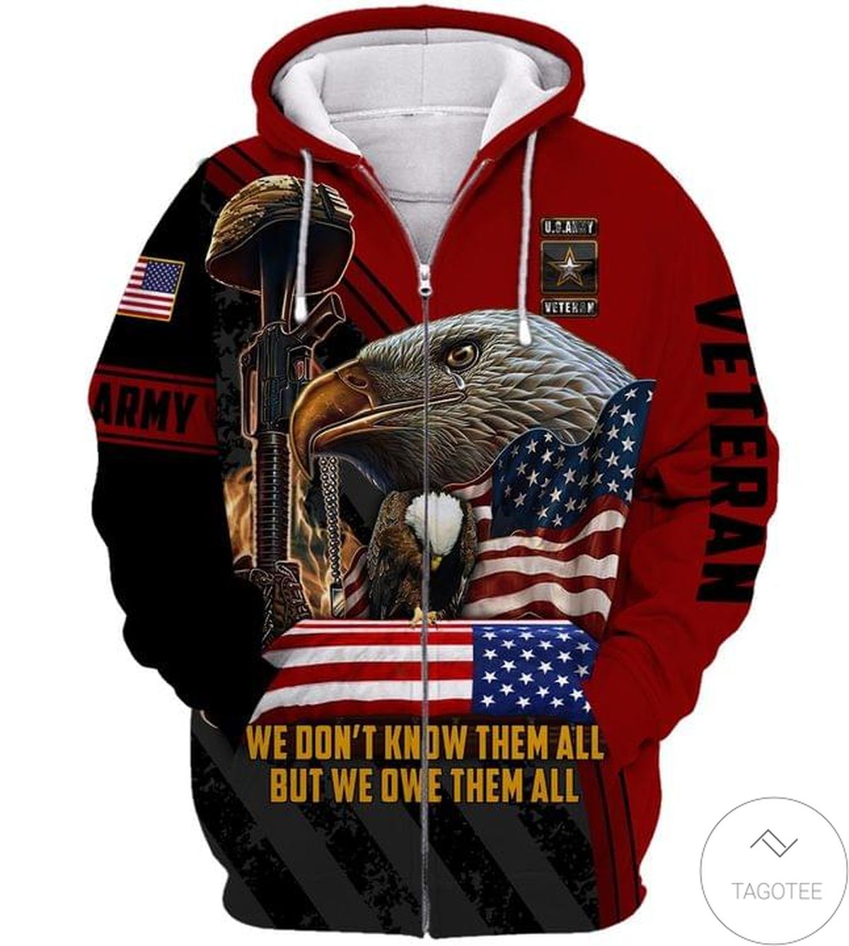 We Don't Know Them All But We Owe Them All Veteran Zip Hoodie