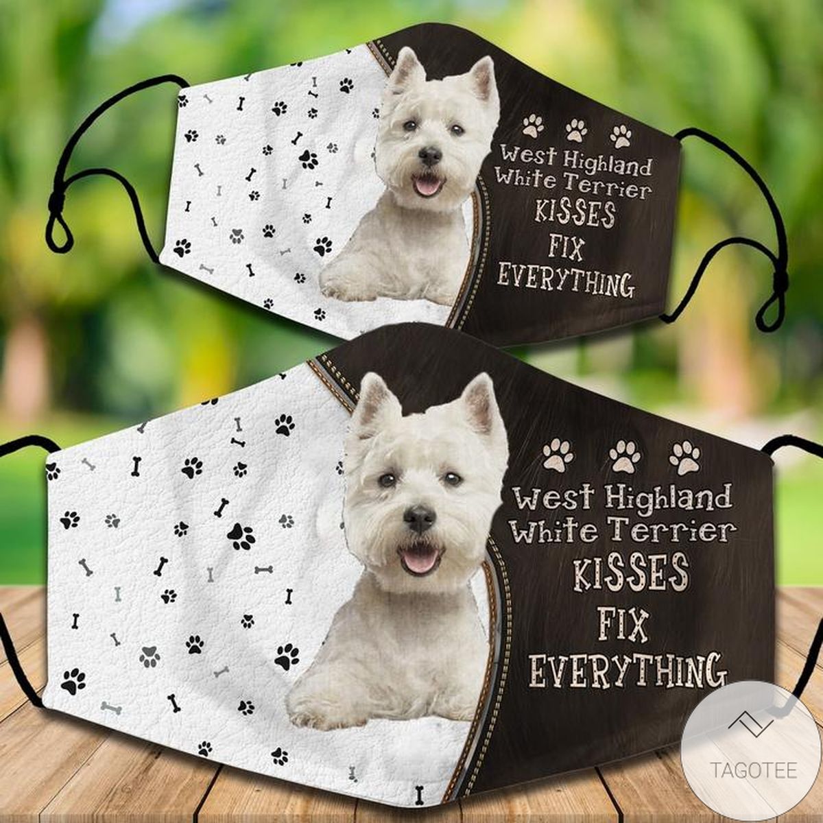 West Highland-White-Terrier Kisses Fix Everything Face Mask