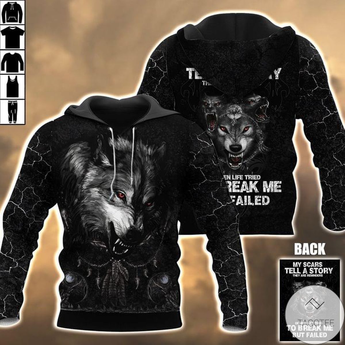 Wolf My Scars Tell A Story Hoodie