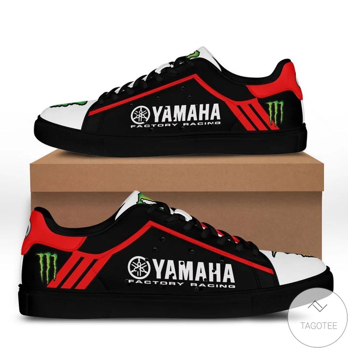 Yamaha Racing Red Black Stan Smith Shoes