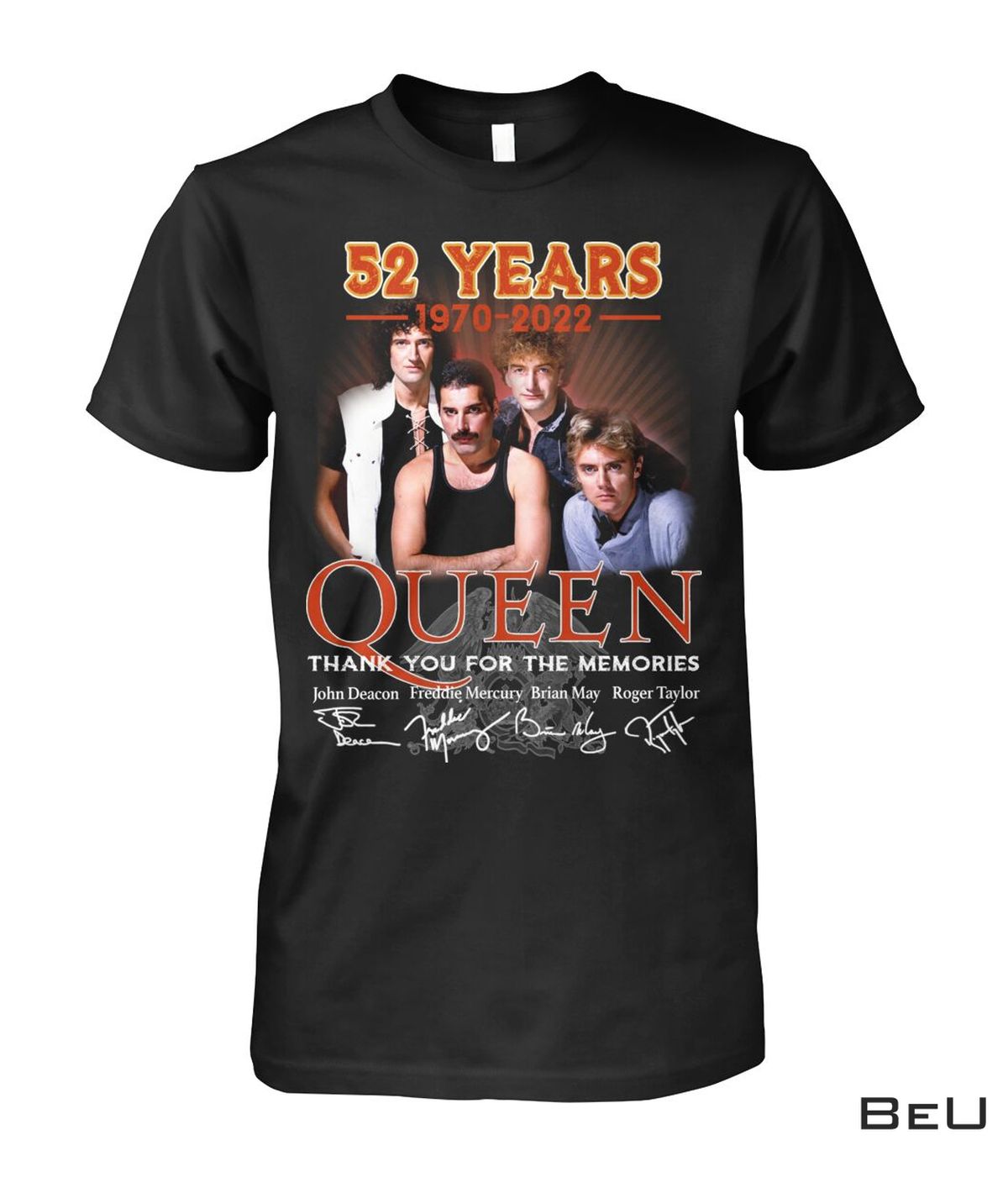 52 Years 1970 2022 Queen Thank You For The Memories Shirt