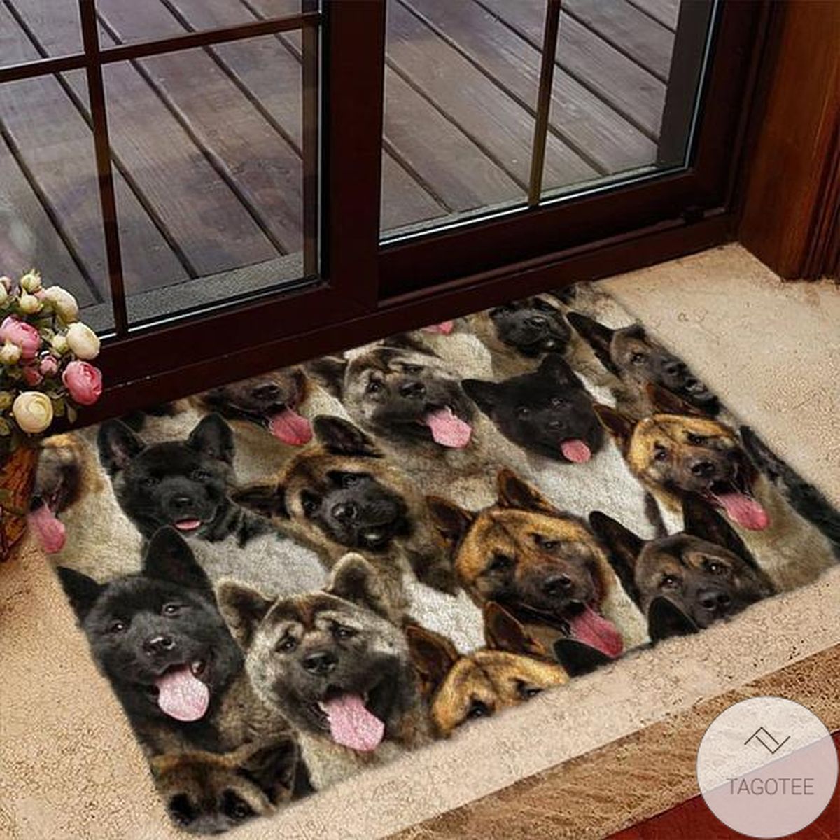 A Bunch Of American Akitas Doormat