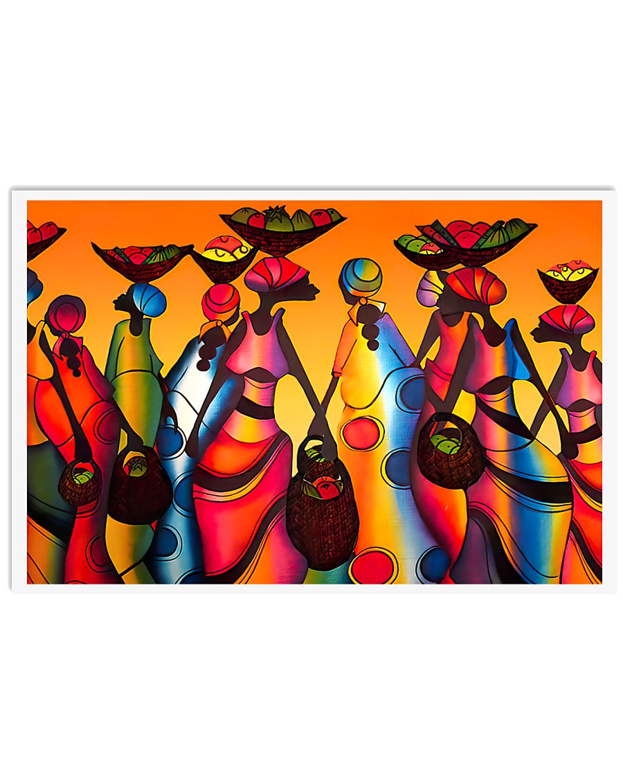 African Woman Colorful Abstract Art Poster