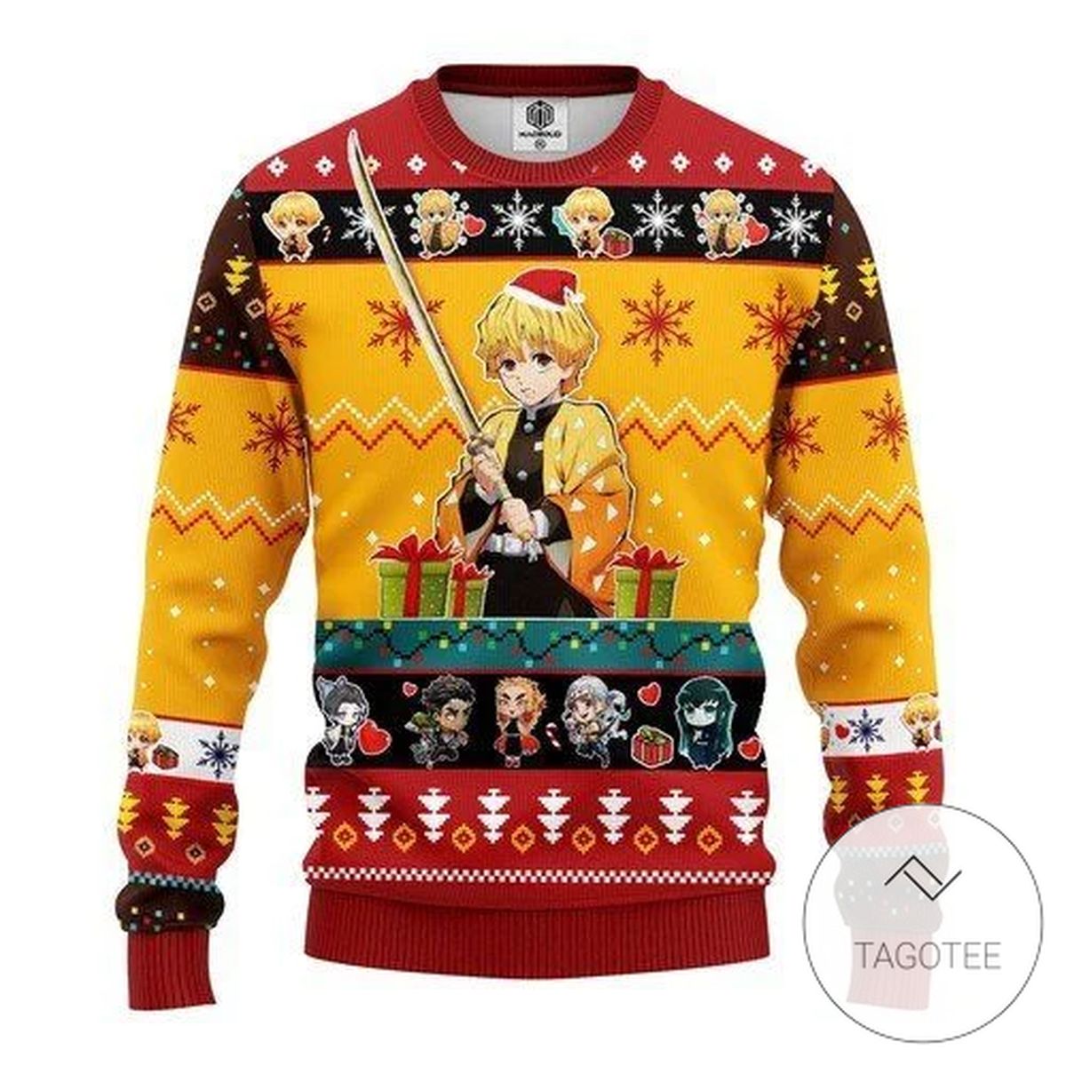 Agatsuma Zenitsu Demon Slayer For Unisex Sweatshirt Knitted Ugly Christmas Sweater