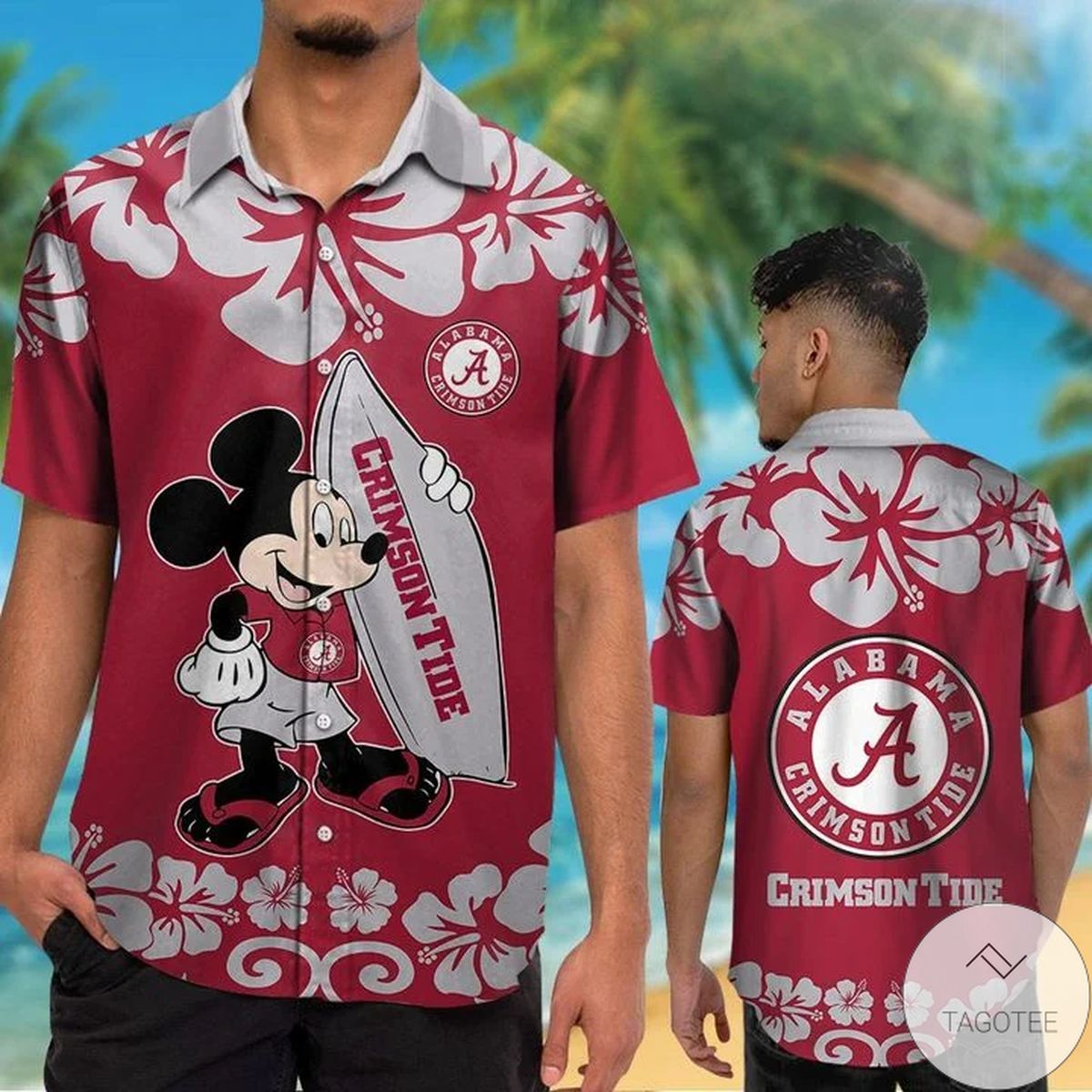 Alabama Crimson Tide & Mickey Mouse Hawaiian Shirt