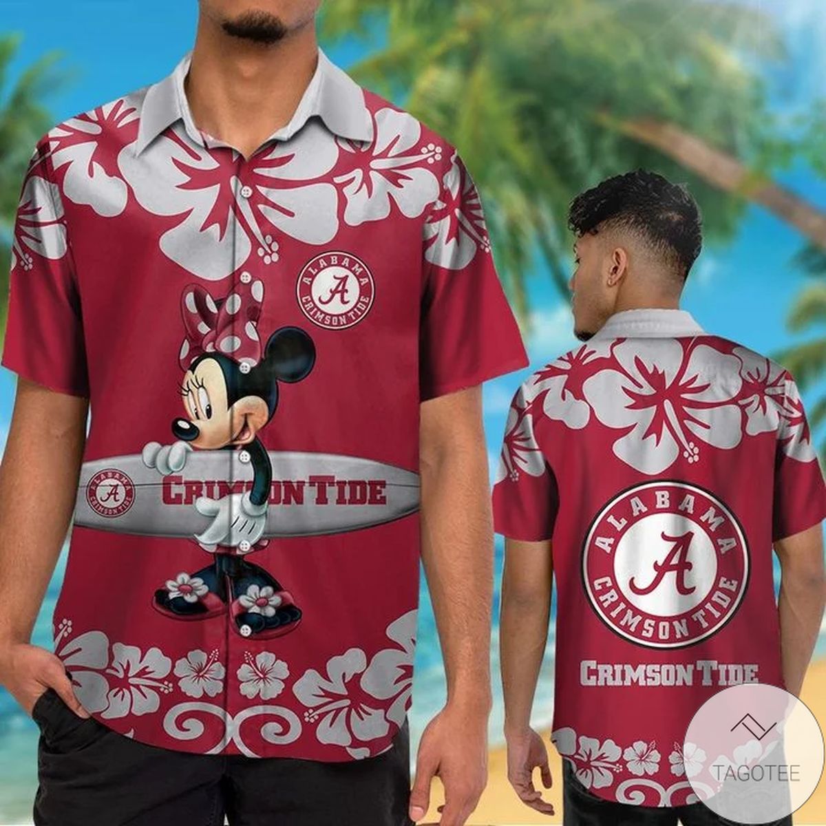 Alabama Crimson Tide & Minnie Mouse Hawaiian Shirt