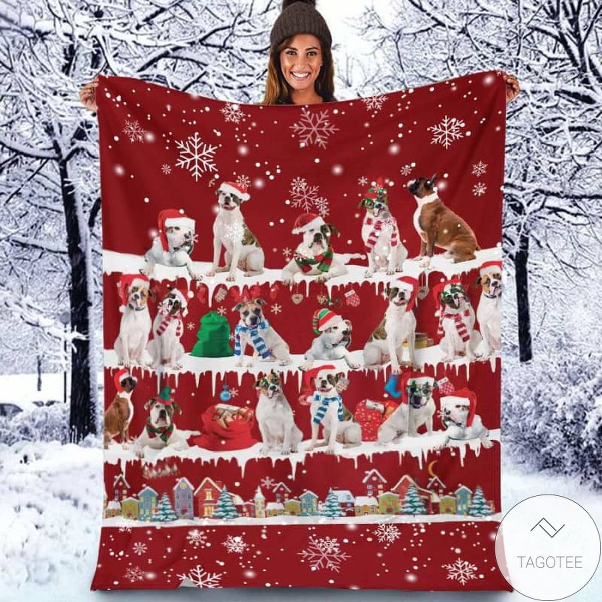 American Bulldog - Christmas Blanket