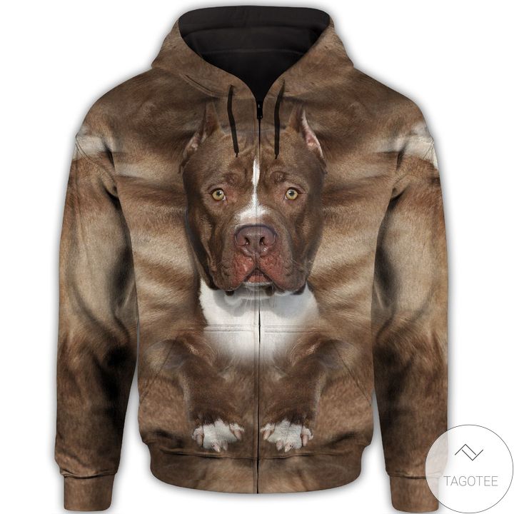American Pitbull Terrier Face All Over Print Unisex Zip Hoodie
