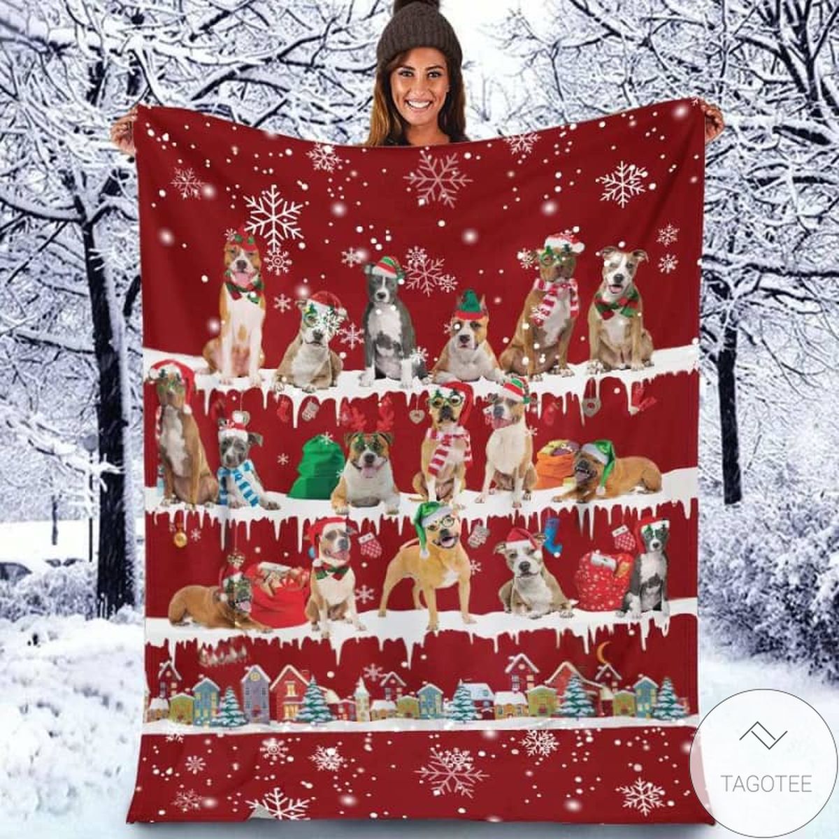 American Staffordshire Terrier - Christmas Blanket