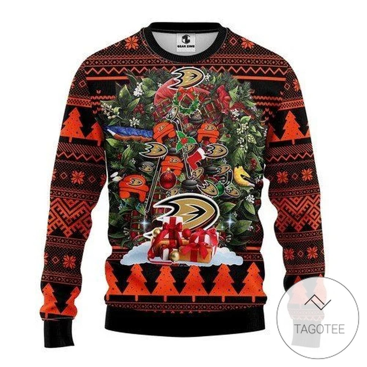 Anaheim Ducks Tree For Unisex Sweatshirt Knitted Ugly Christmas Sweater