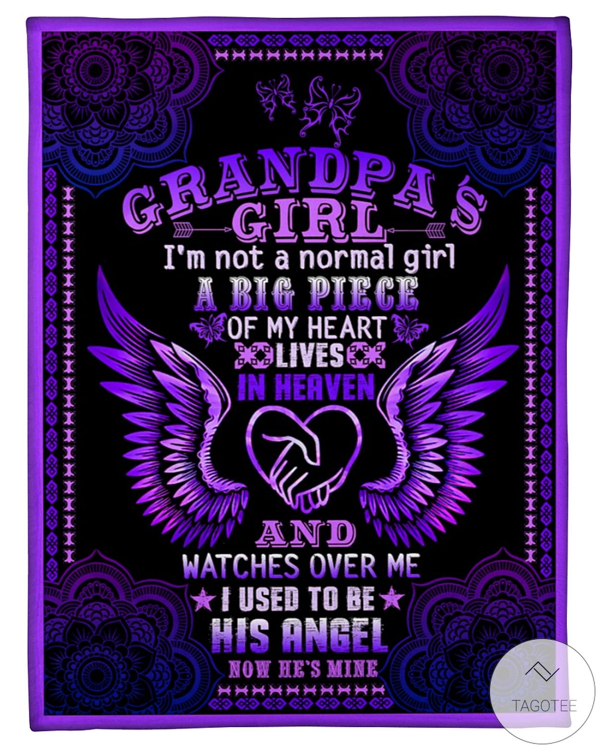 Angel Grandpa I'm Not A Normal Girl Fleece Blanket