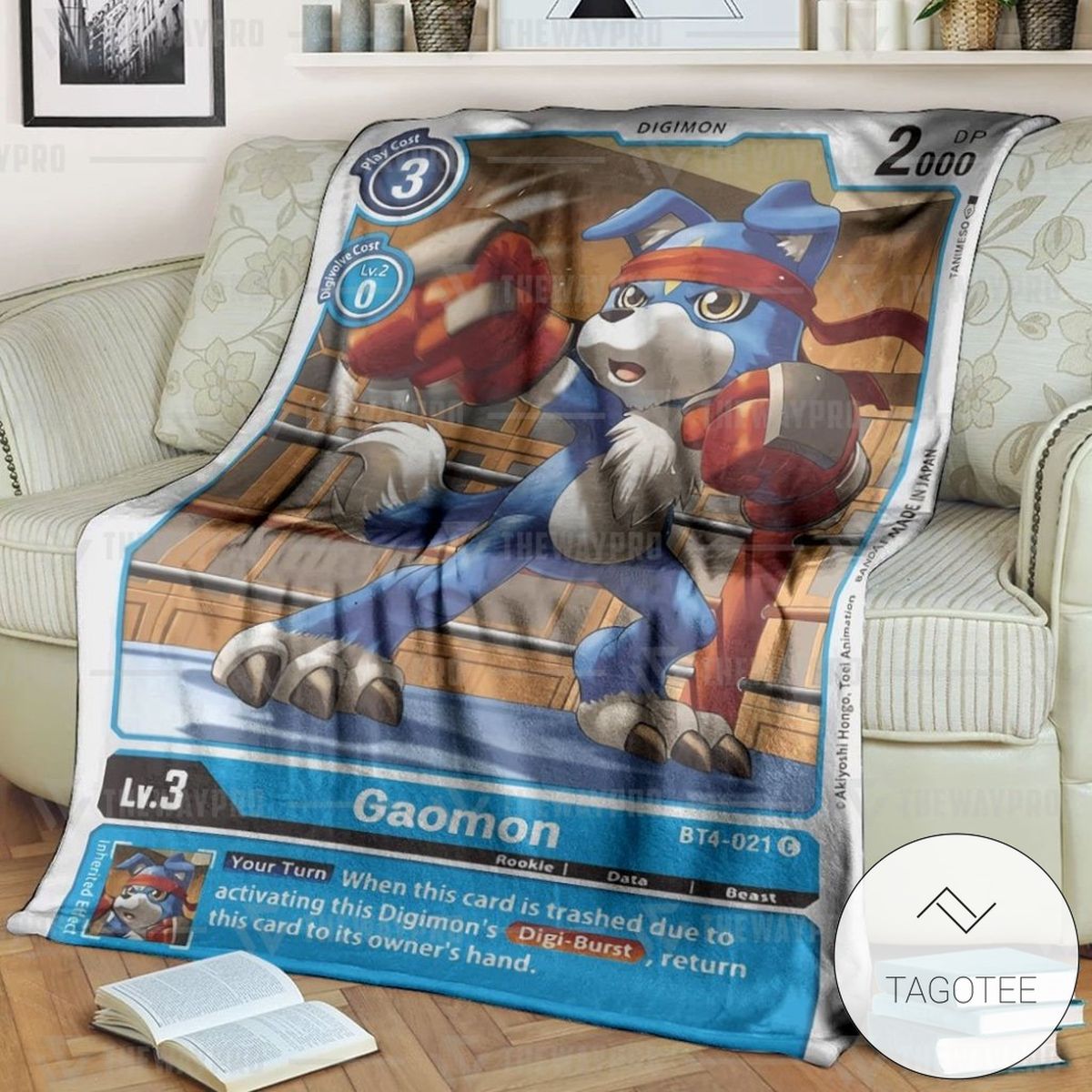 Anime Digimon Gaomon Custom Soft Blanket