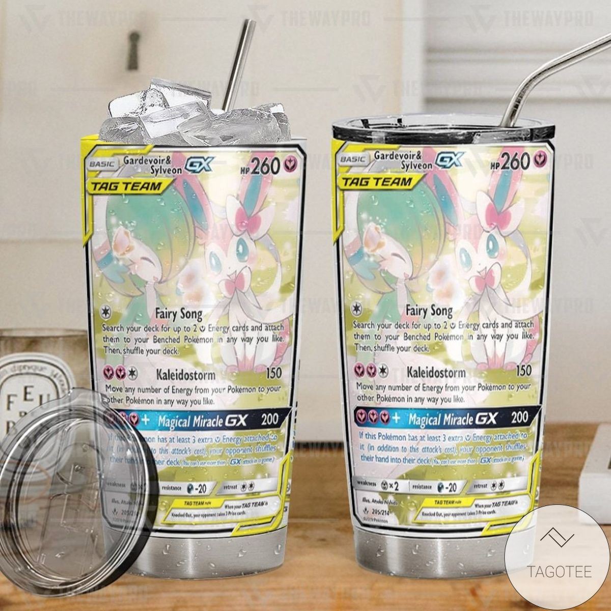 Anime Pokemon Gardevoir & Sylveon-GX Custom Tumbler