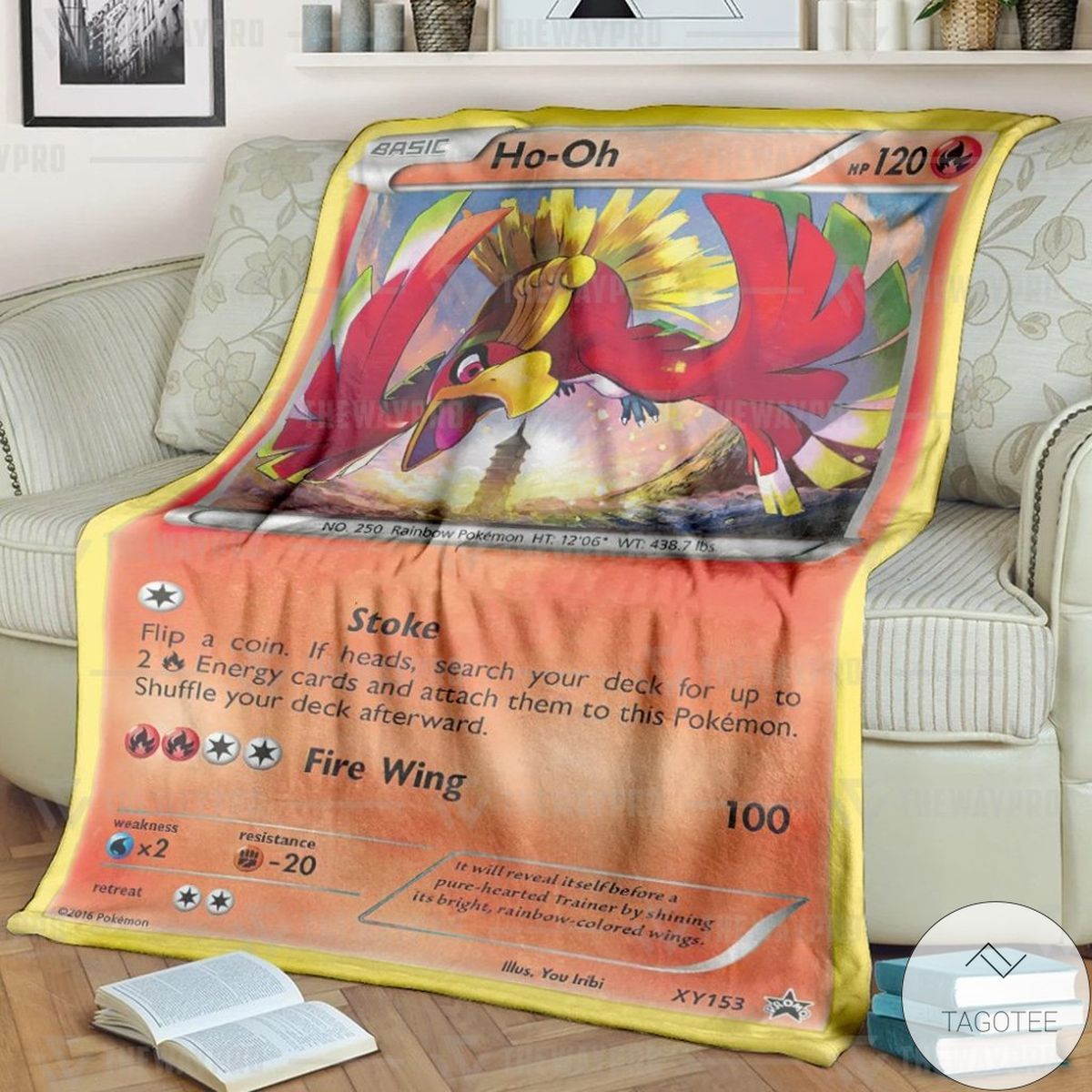 Anime Pokemon Ho-Oh XY Promos Custom Blanket