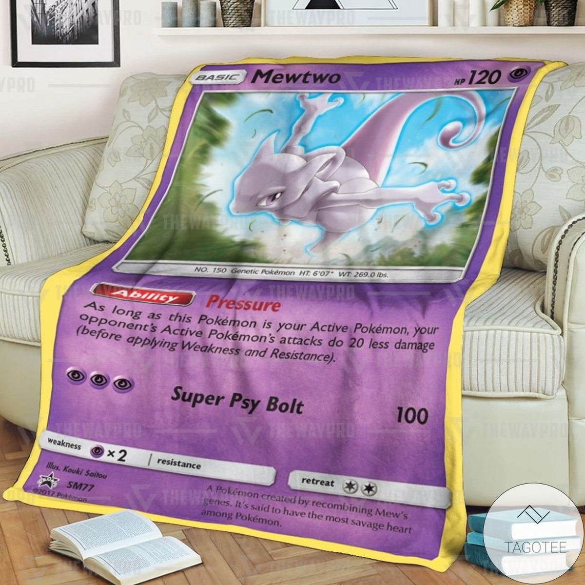 Anime Pokemon Mewtwo Psychic Custom Blanket