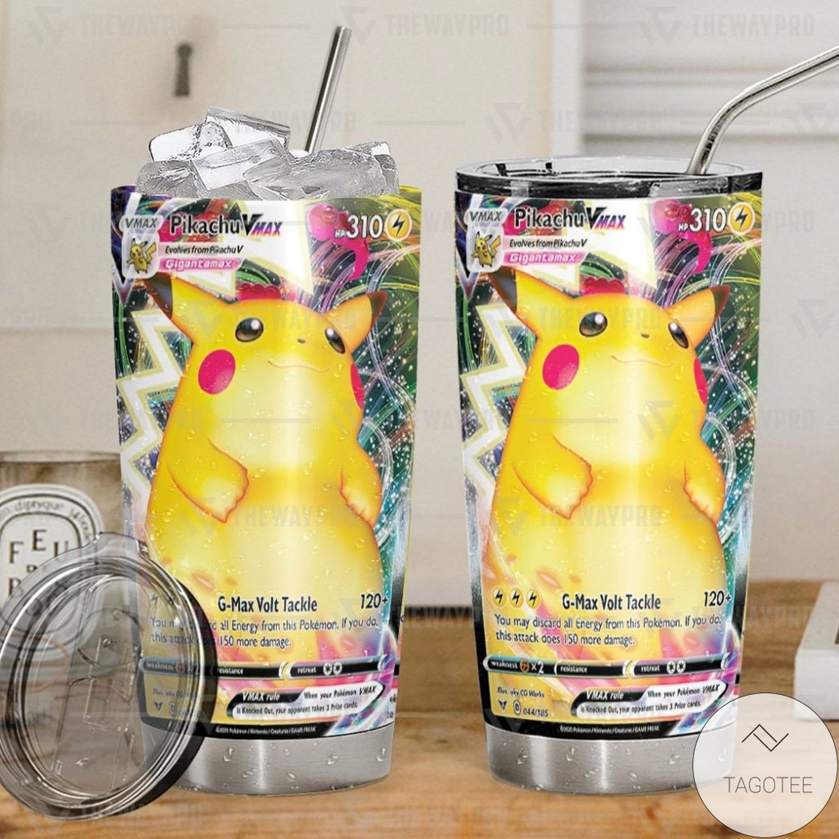 Anime Pokemon Pikachuh VMAX Vivid Voltage Custom Tumbler