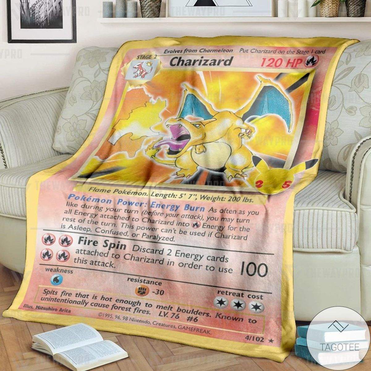 Anime Pokemon Pokemon Charizard Celebrations Custom Blanket