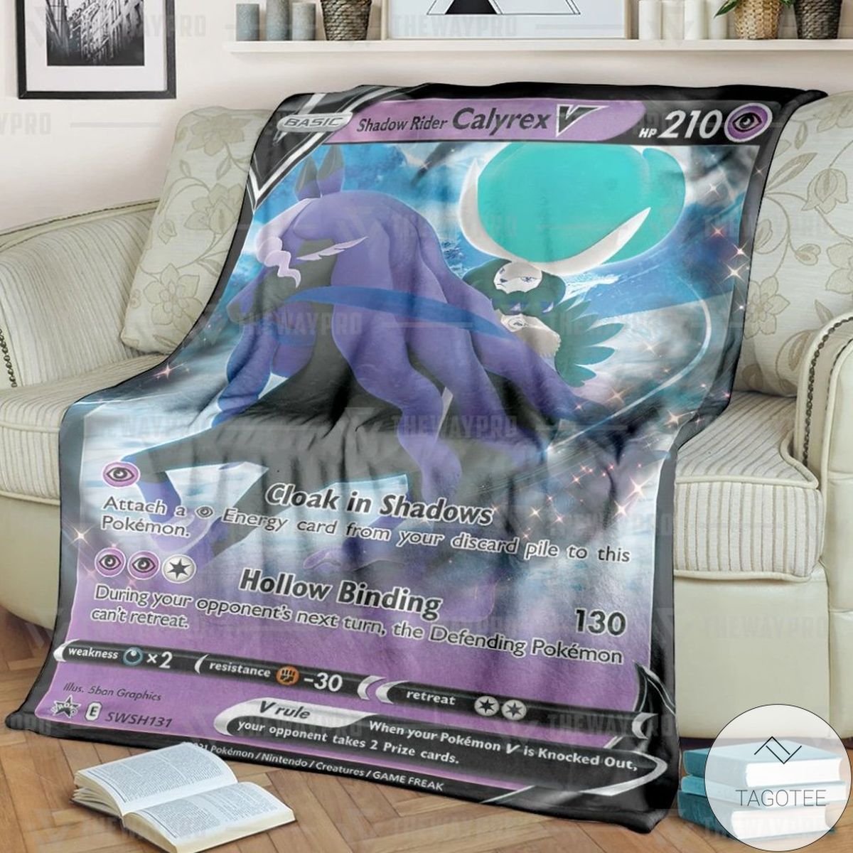 Anime Pokemon Shadow Rider Calyrex V Custom Blanket