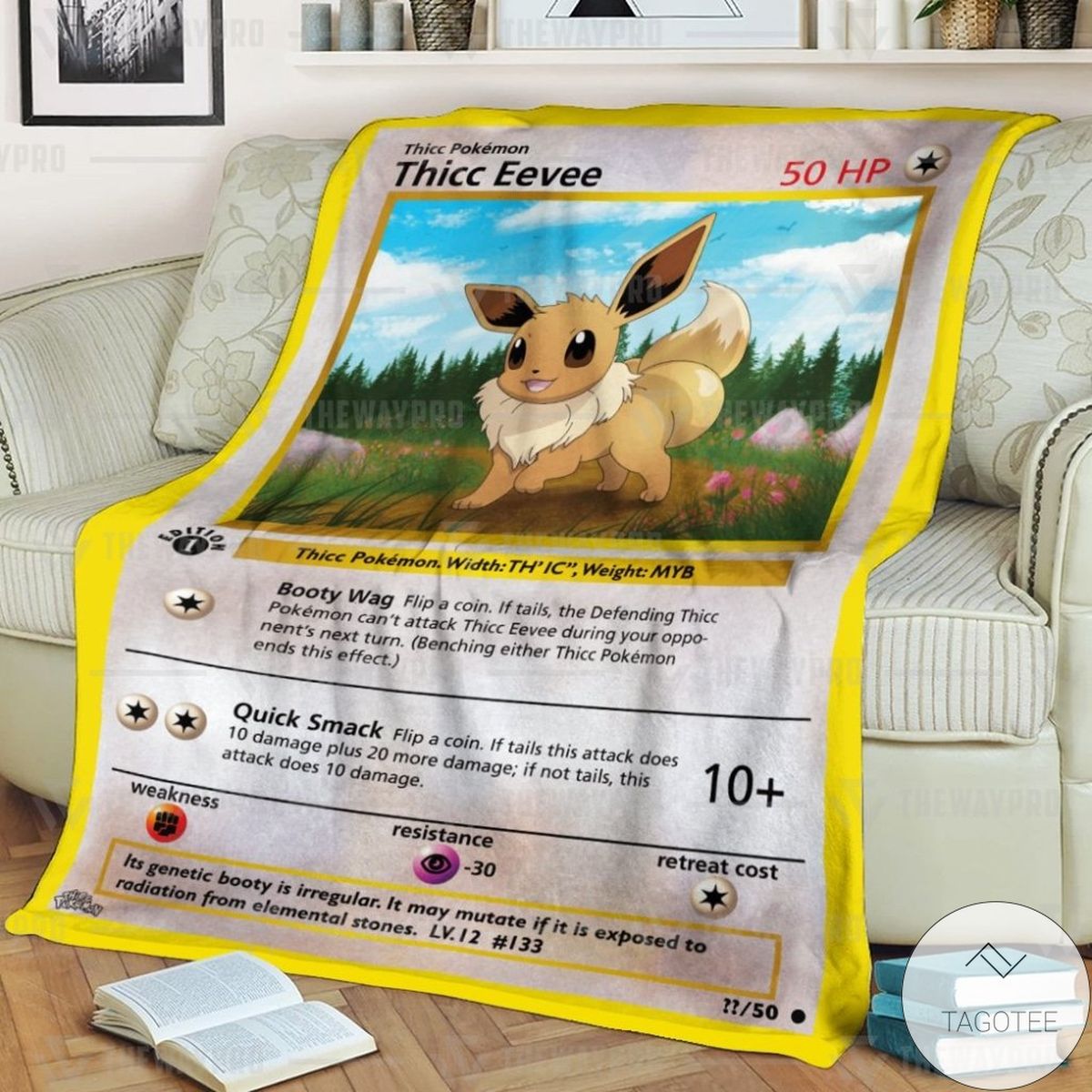 Anime Pokemon Thicc Eevee Custom Blanket