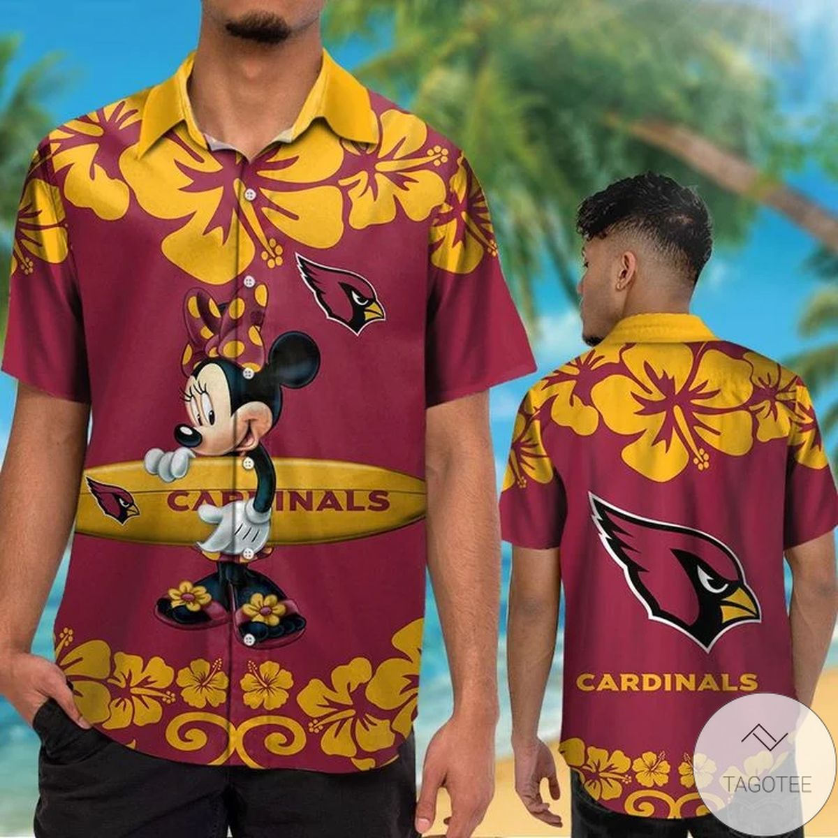 Arizona Cardinals & Minnie Mouse Hawaiian Shirt