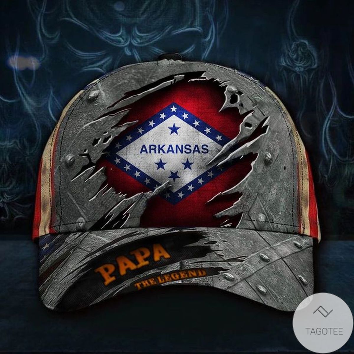 Arkansas Papa The Legend 3D Hat Vintage USA Flag Cap Unique Best Fathers Day Presents 2021