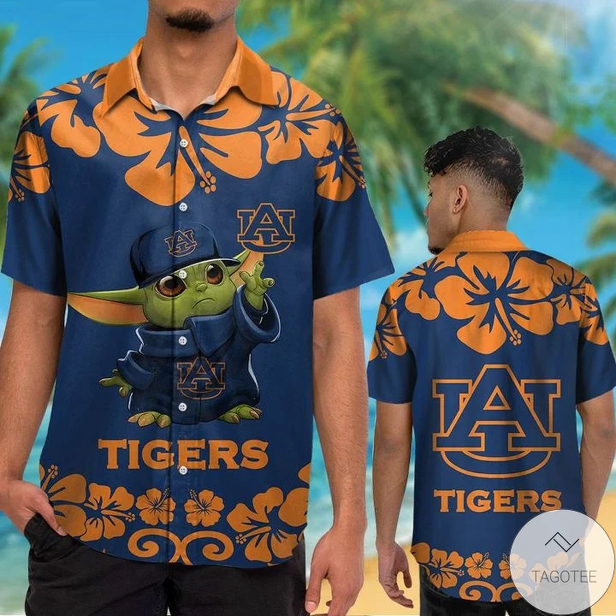 Auburn Tigers Baby Yoda Hawaiian Shirt