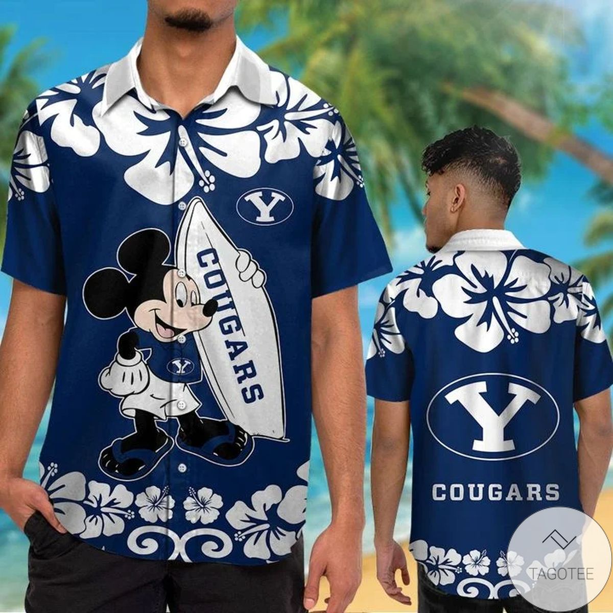 BYU Cougars & Mickey Mouse Hawaiian Shirt