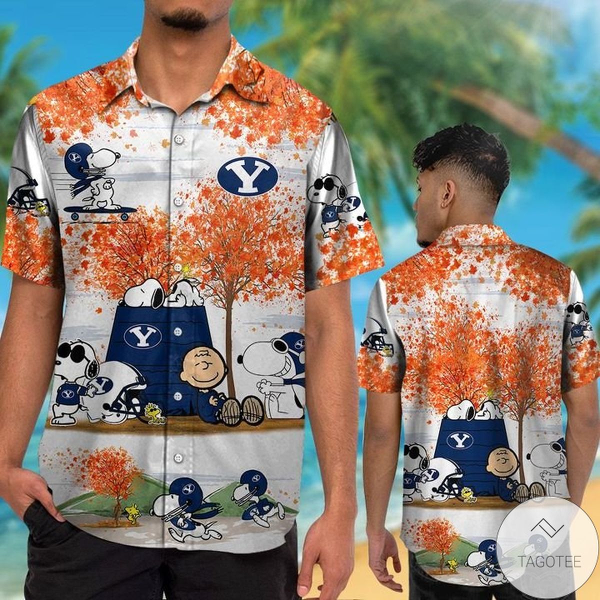 BYU Cougars Snoopy Autumn Hawaiian Shirt
