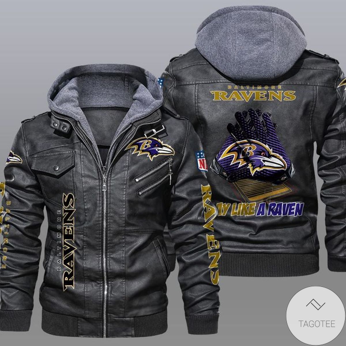 Baltimore Ravens 2D Leather Jacket