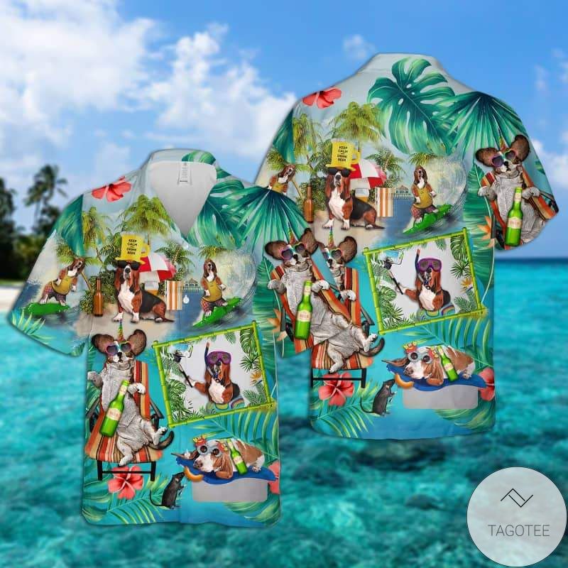 Basset Hound - Surfing Hawaiian Shirt