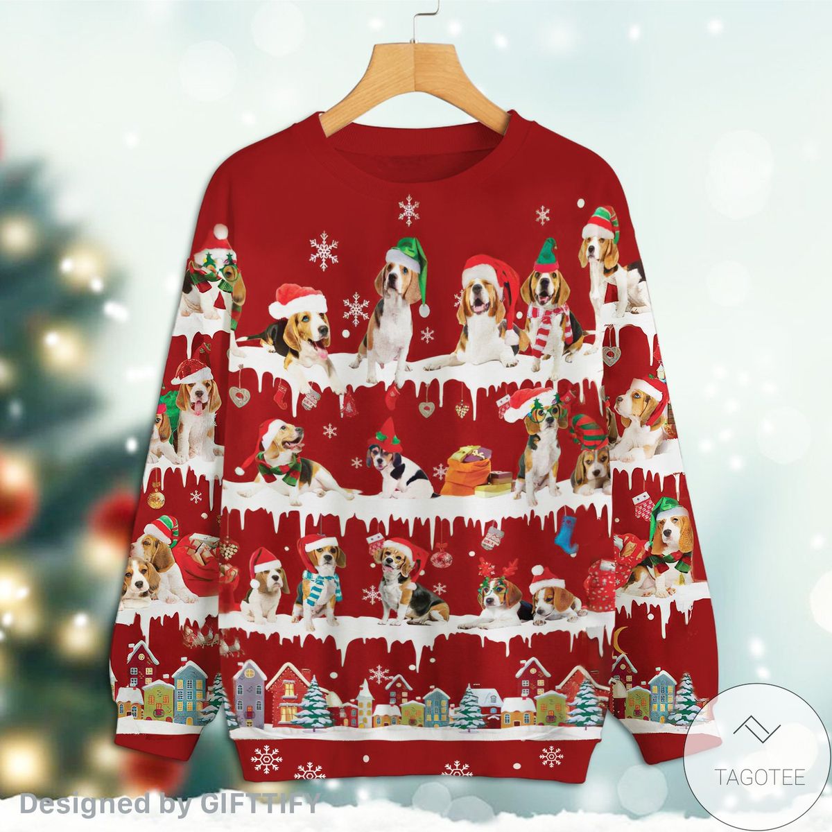 Beagle Snow Christmas Premium Sweatshirt