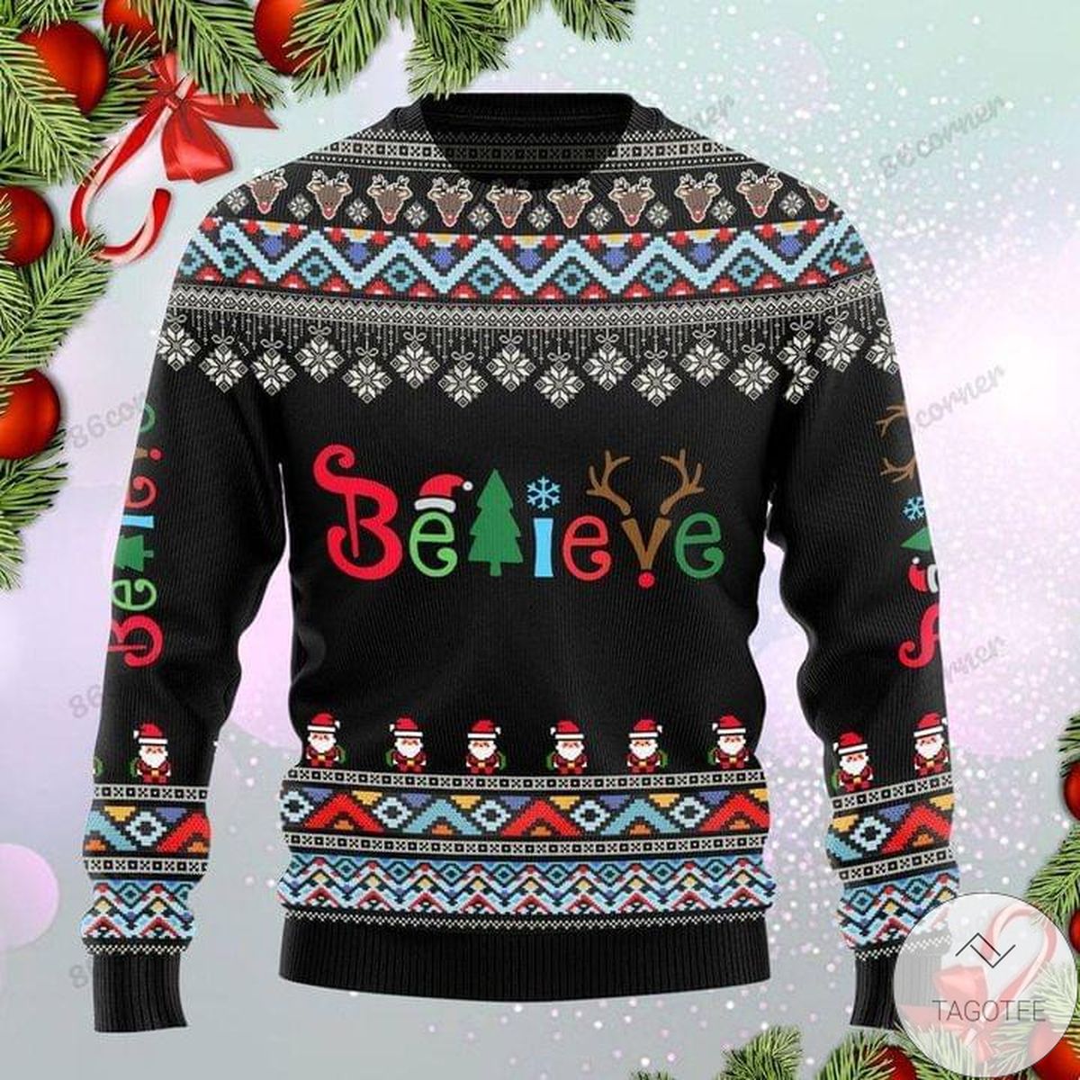 Believe Ugly Christmas Sweater