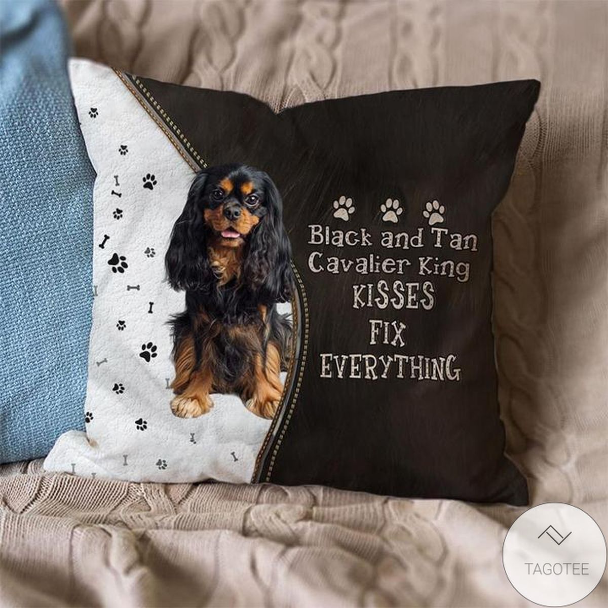 Black And Tan Cavalier King Kisses Fix Everything Pillowcase