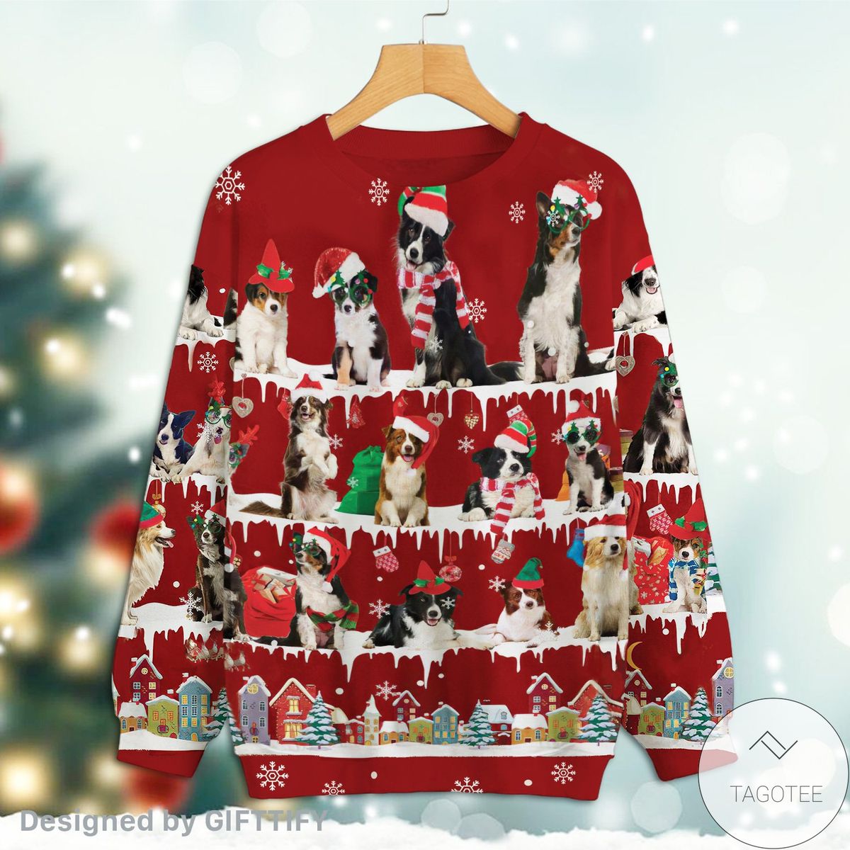 Border Collie Snow Christmas Premium Sweatshirt