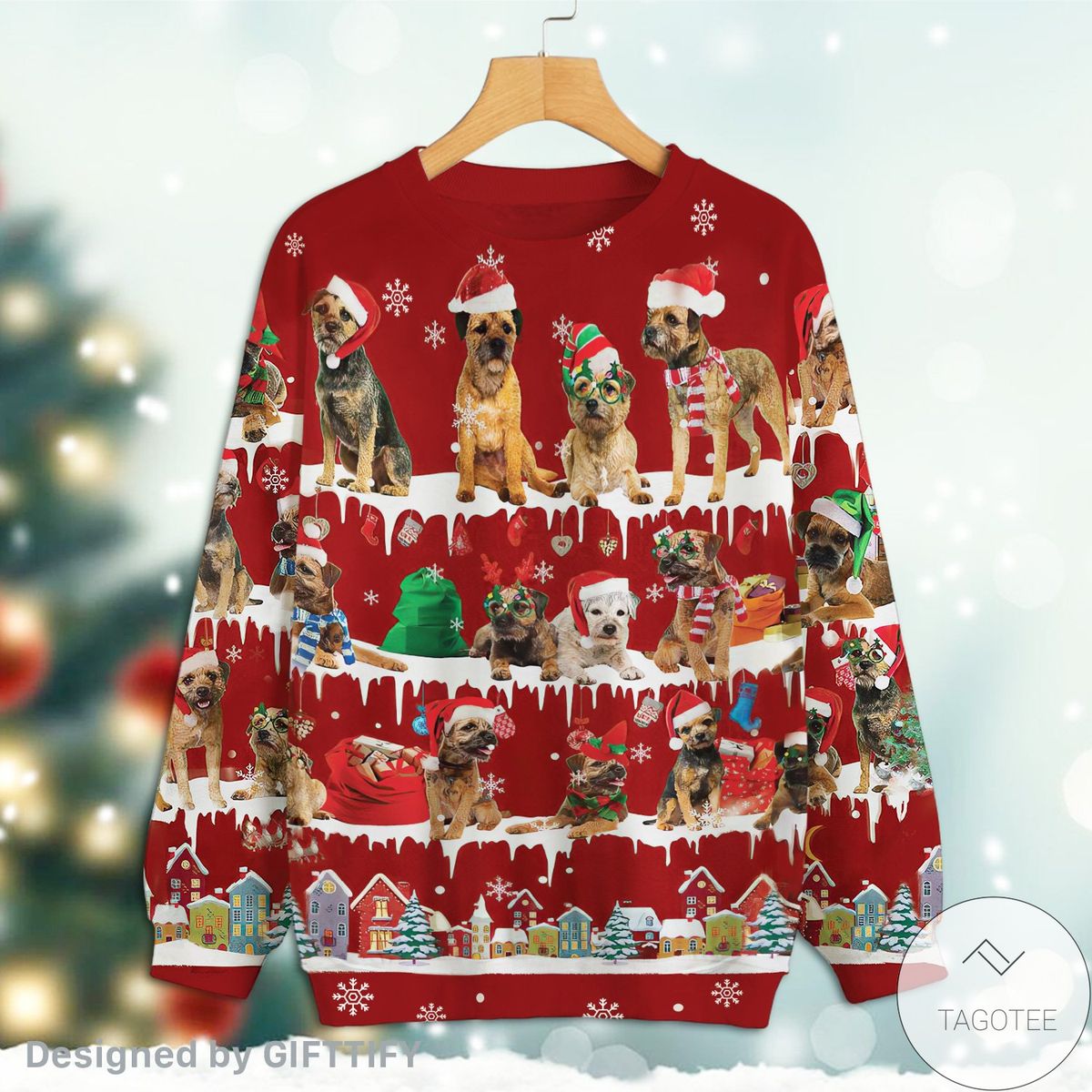 Border Terrier Snow Christmas Premium Sweatshirt