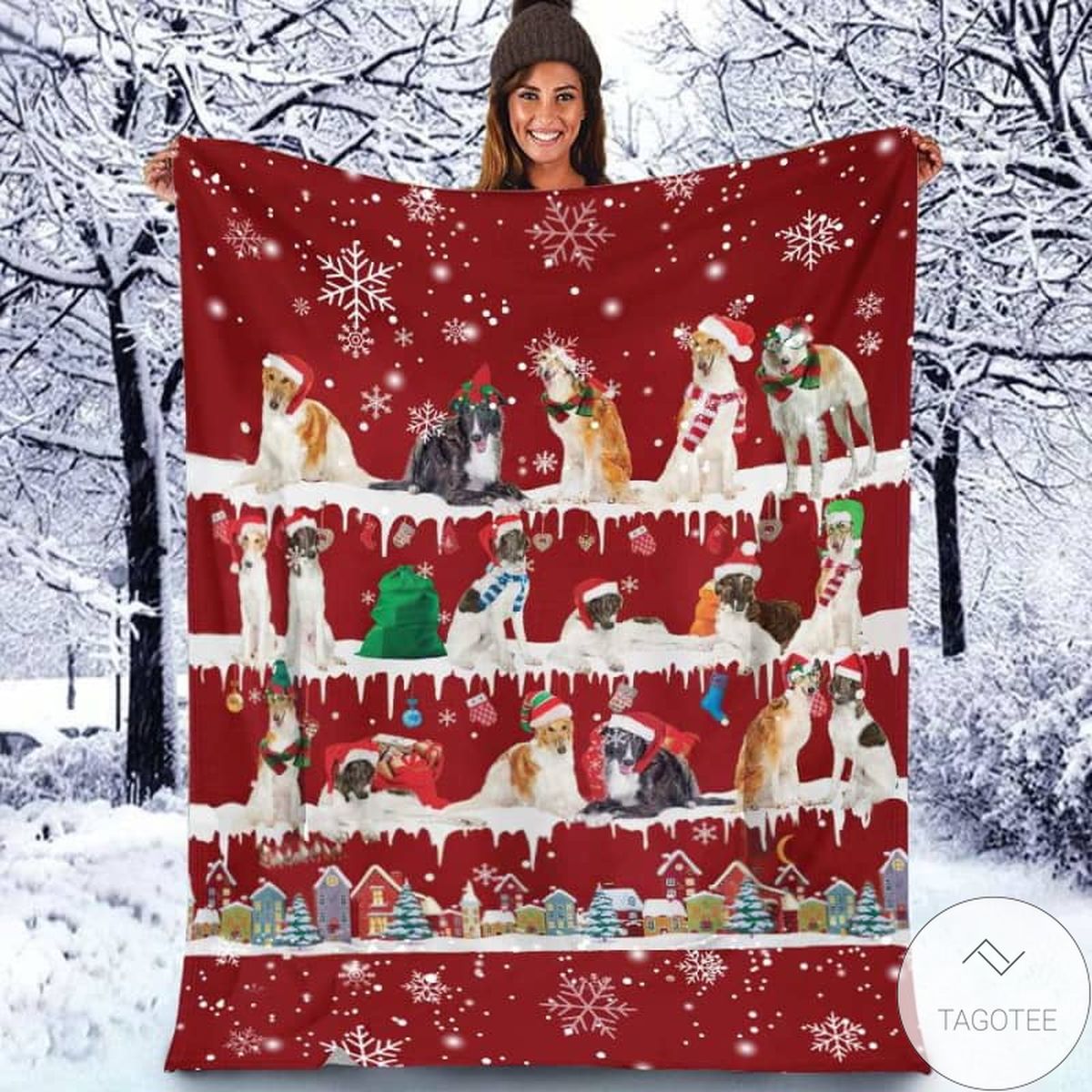 Borzoi - Christmas Blanket
