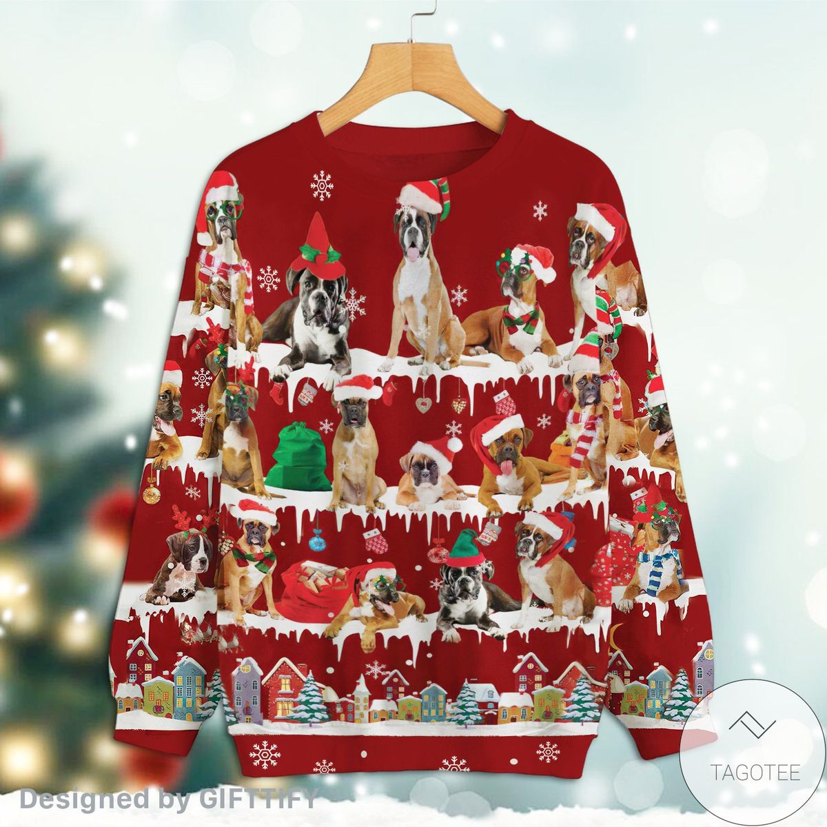 Boxer Snow Christmas Premium Sweatshirt