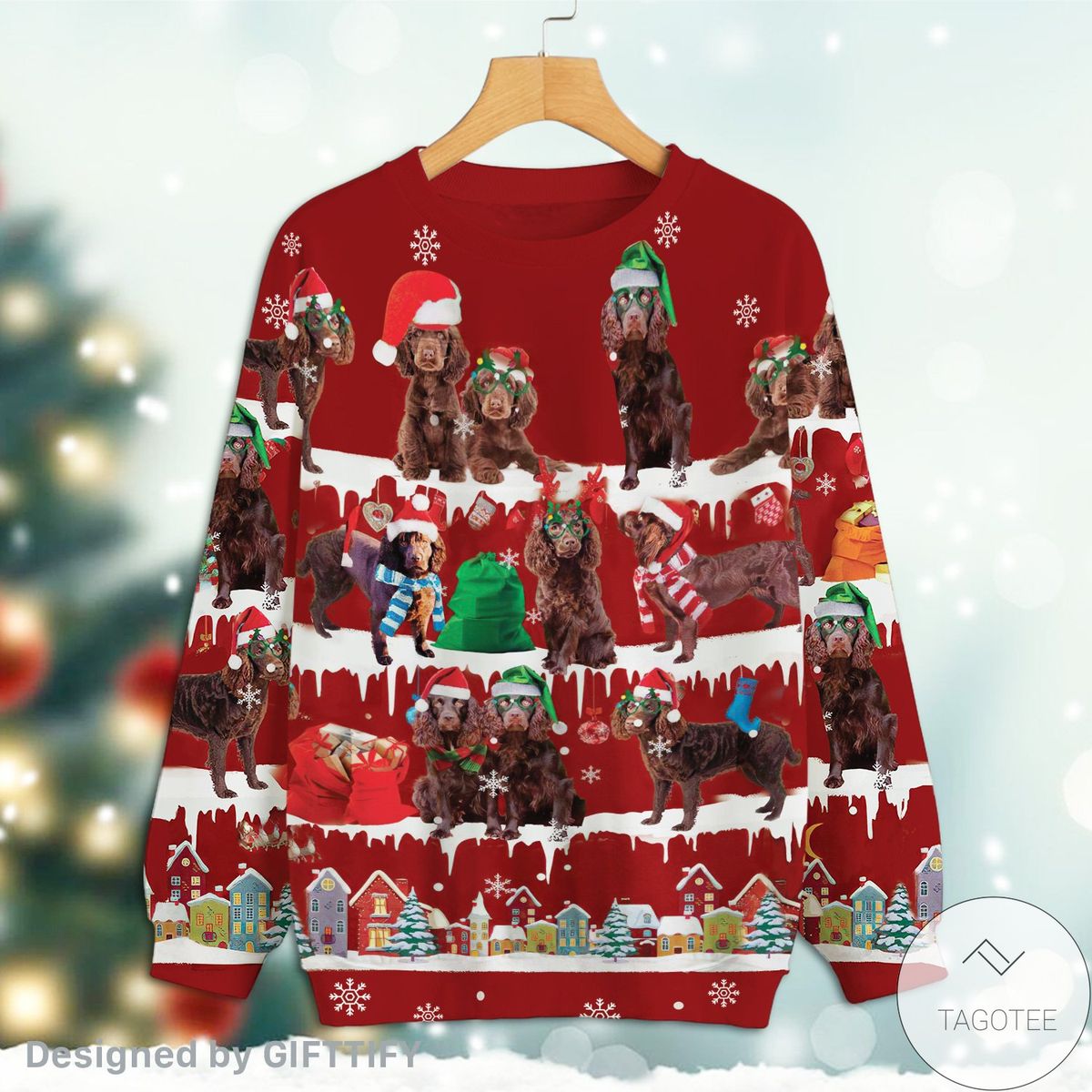 Boykin Spaniel Snow Christmas Premium Sweatshirt