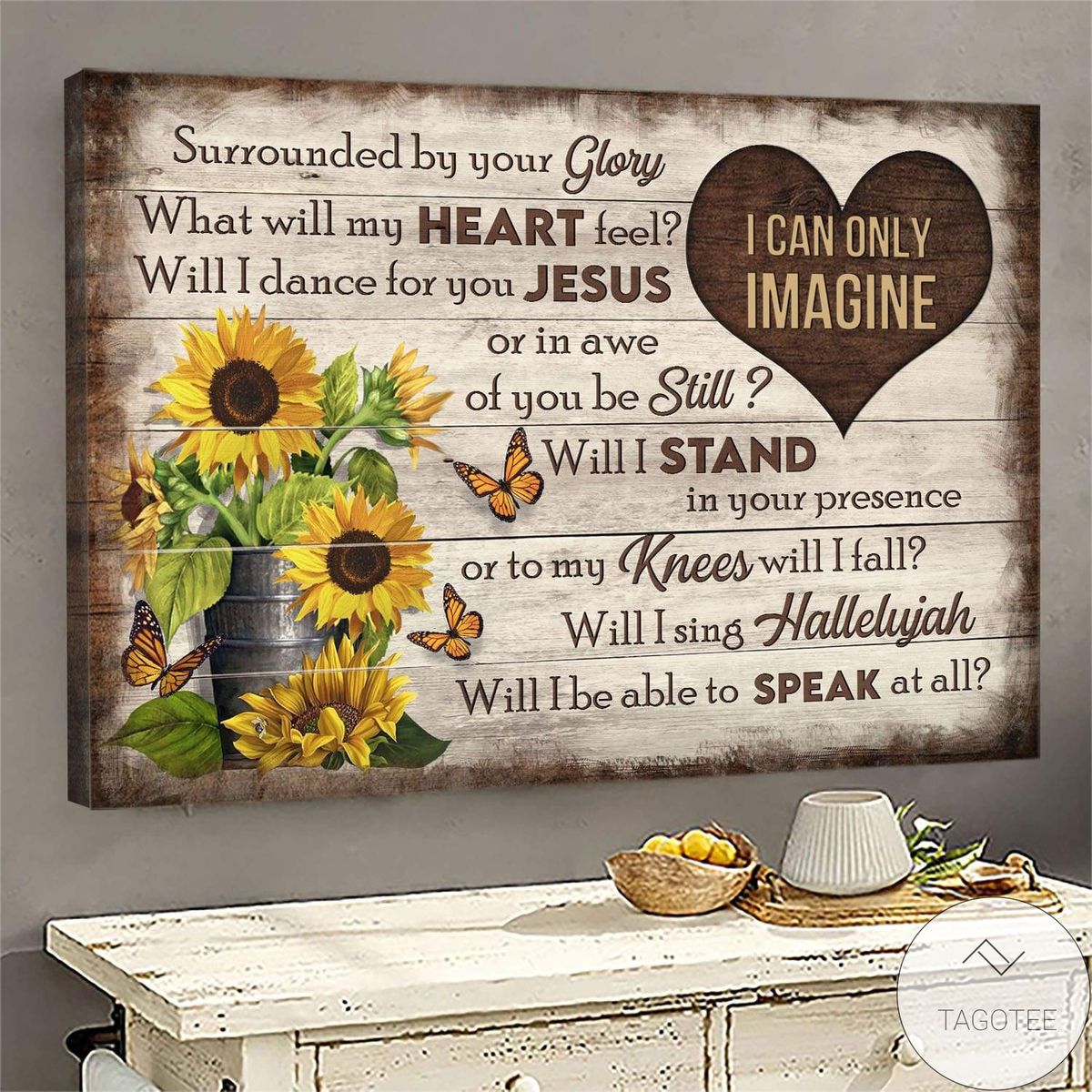 Butterfly And Sunflower I Can Only Imagine Jesus Canvas