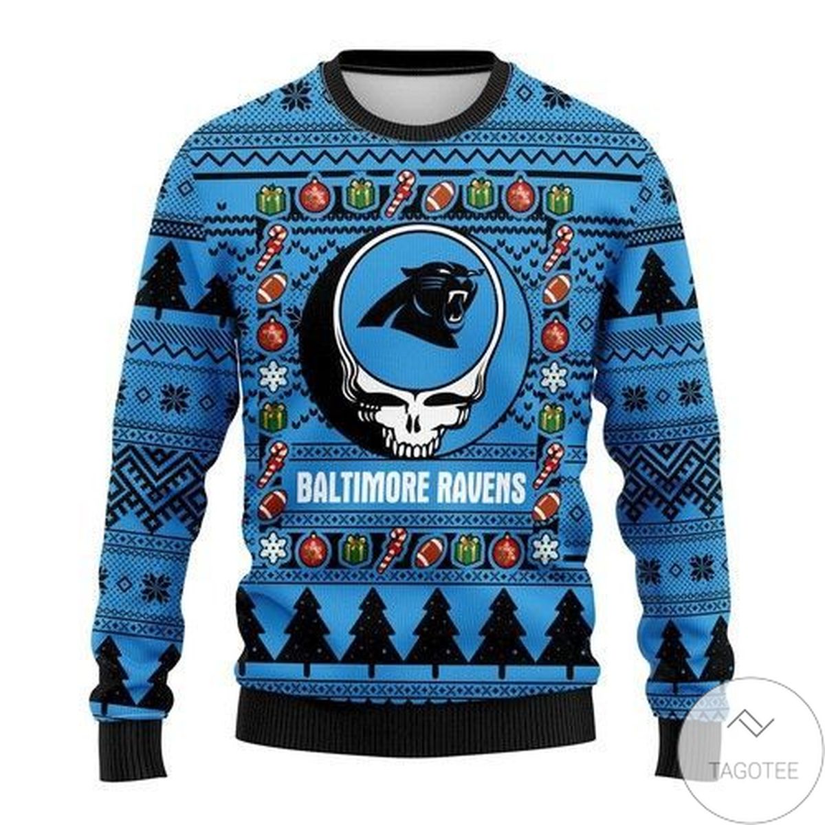 Carolina Panthers Grateful Dead Ugly Christmas Sweater