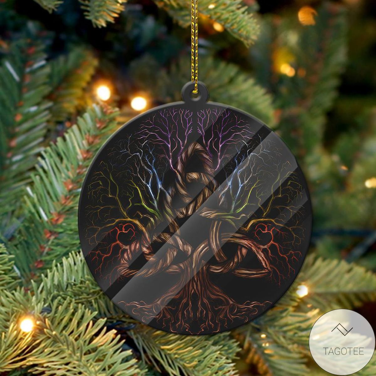 Celtic Tree Of Life & Knot Acrylic Yule Ornament