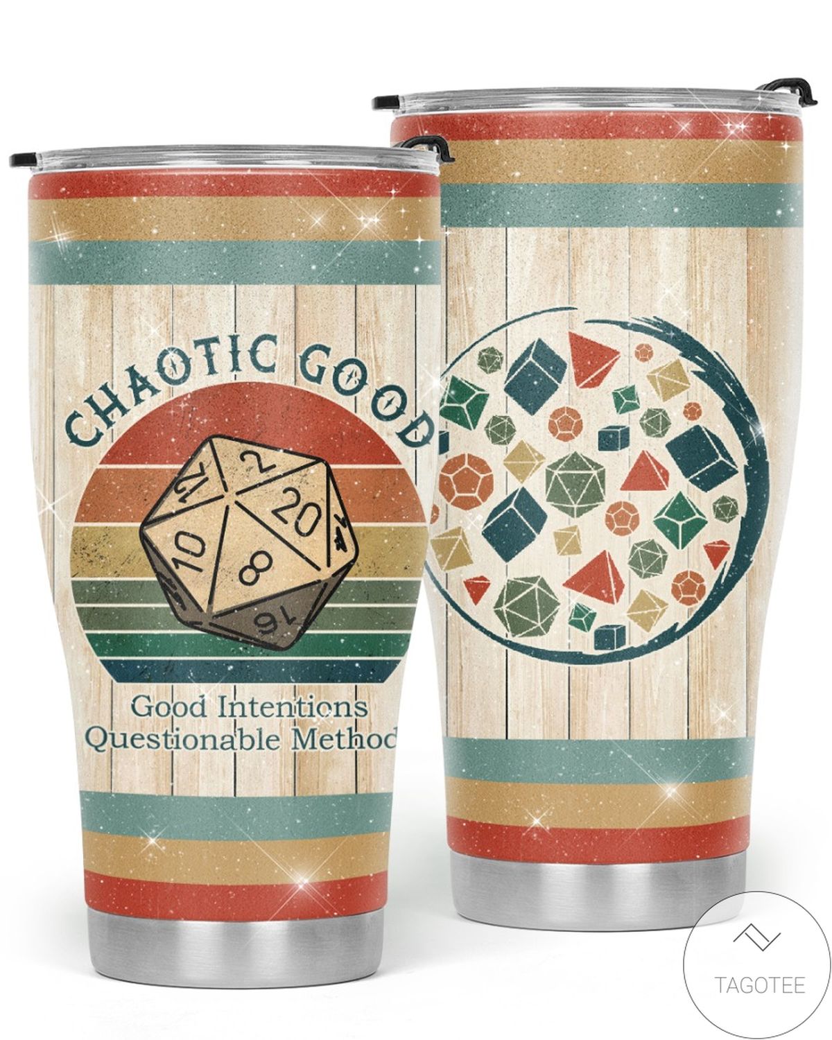 Chaotic Good Good Intentions Questionable Methods Glitter Tumbler