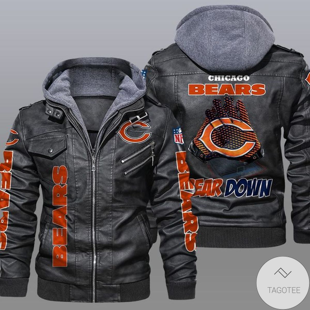 Chicago Bears 2D Leather Jacket