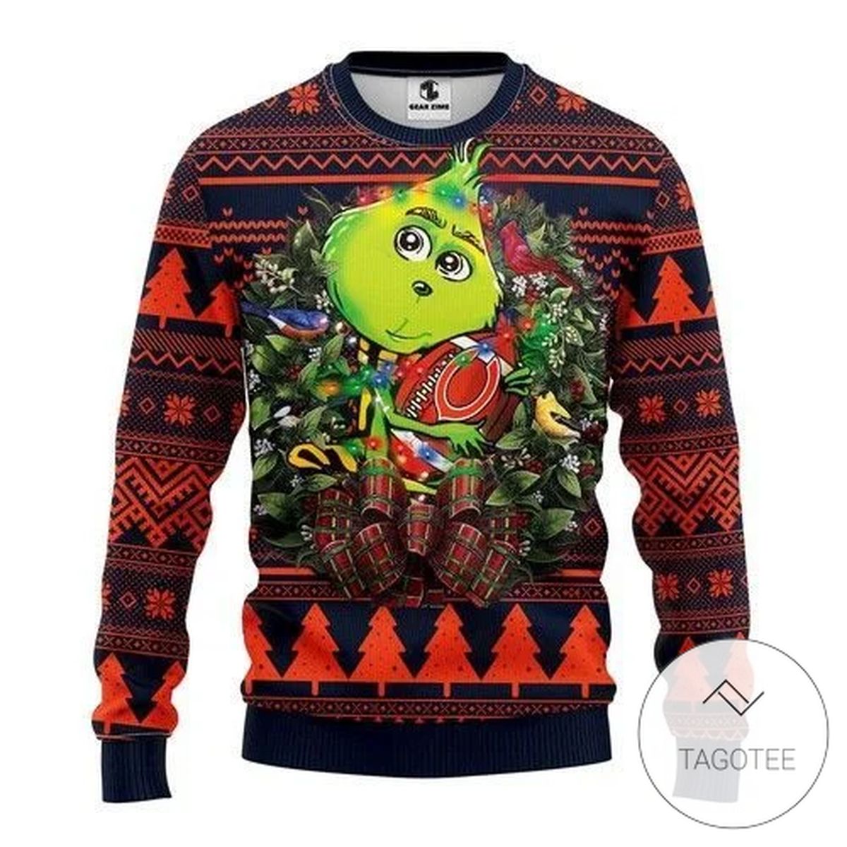 Chicago Bears Grinch Hug Sweatshirt Knitted Ugly Christmas Sweater