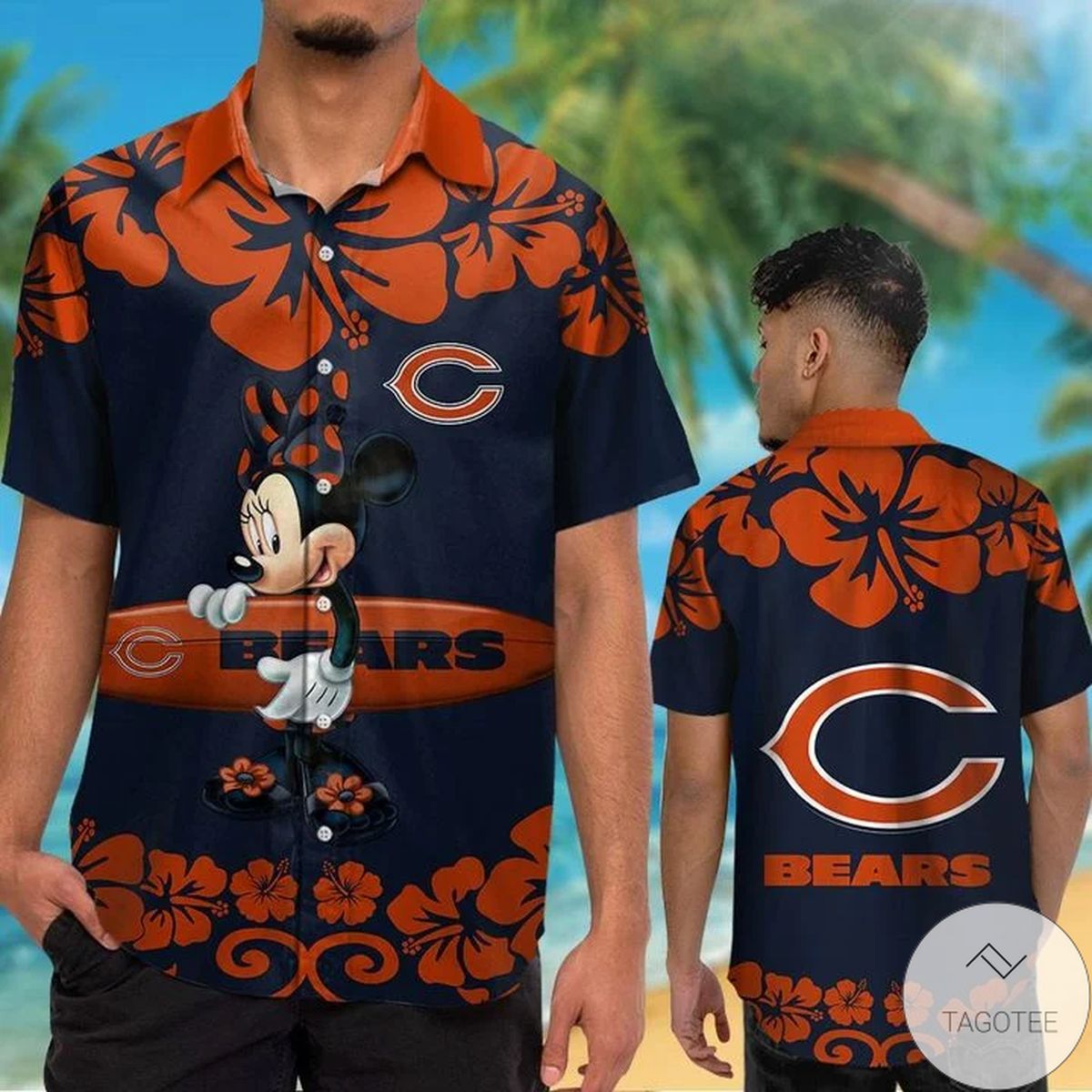 Chicago Bears & Minnie Mouse Hawaiian Shirt