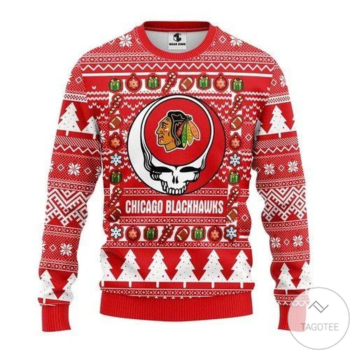 Chicago Blackhawks Grateful Dead For Unisex Ugly Christmas Sweater