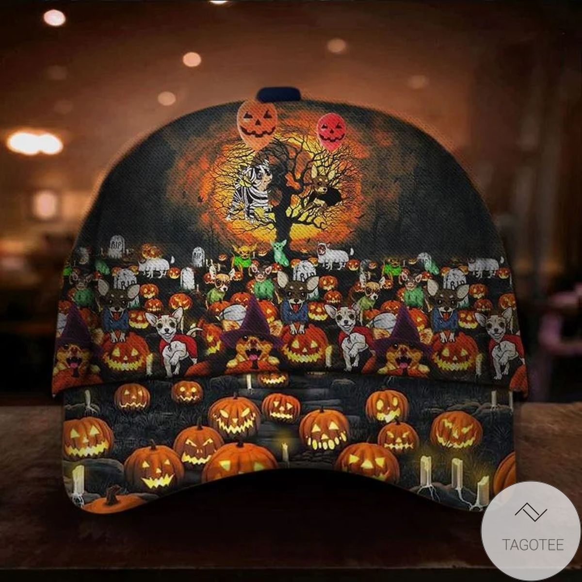 Chihuahua Pumpkin Halloween Hat Unique Halloween Themed Merch Gift Ideas