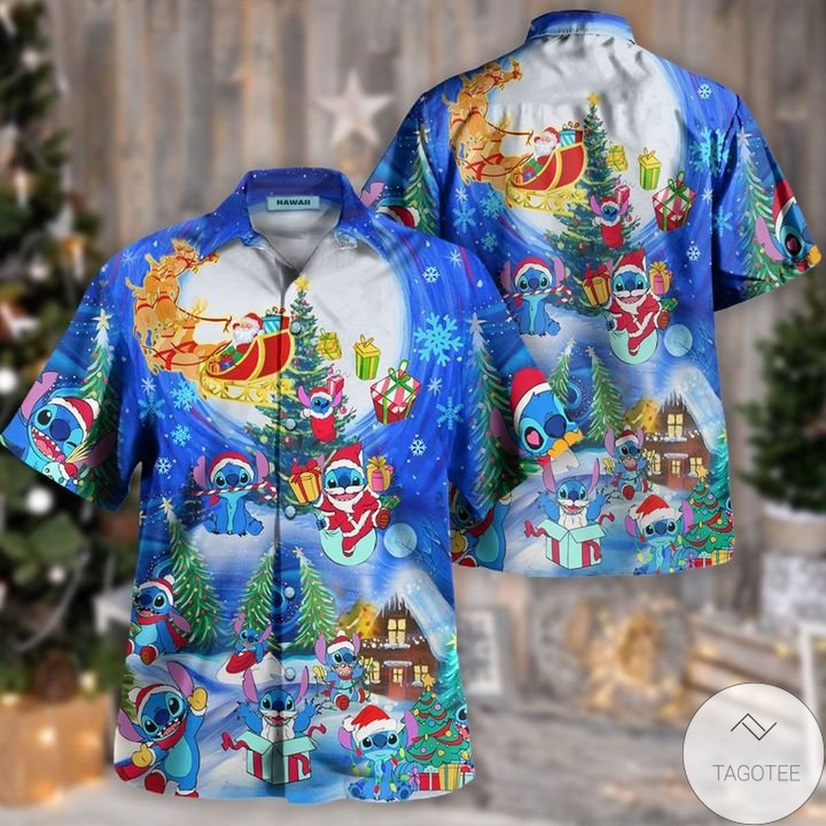 Christmas Sky Stitch Hawaiian Shirt